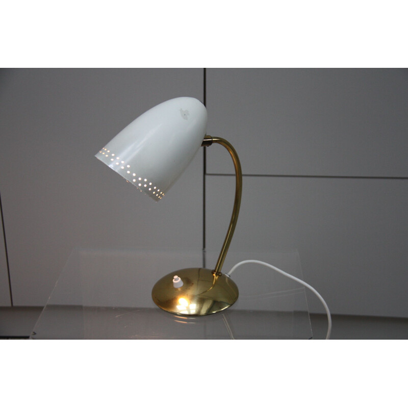 Vintage table lamp in messing and enamel