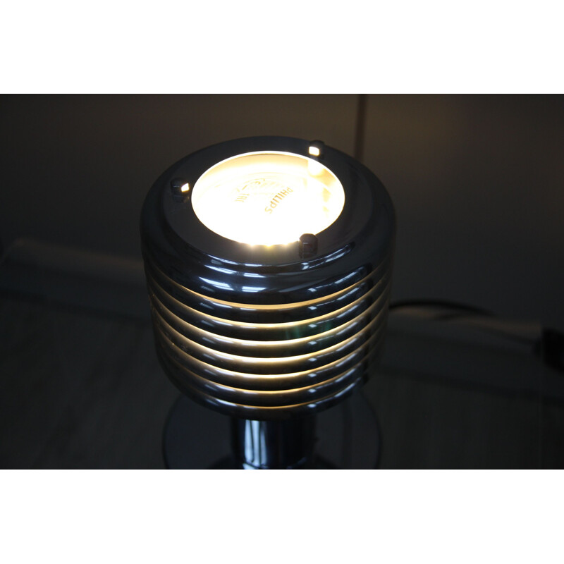 Lampe vintage allemande en acier chromé avec lamelles