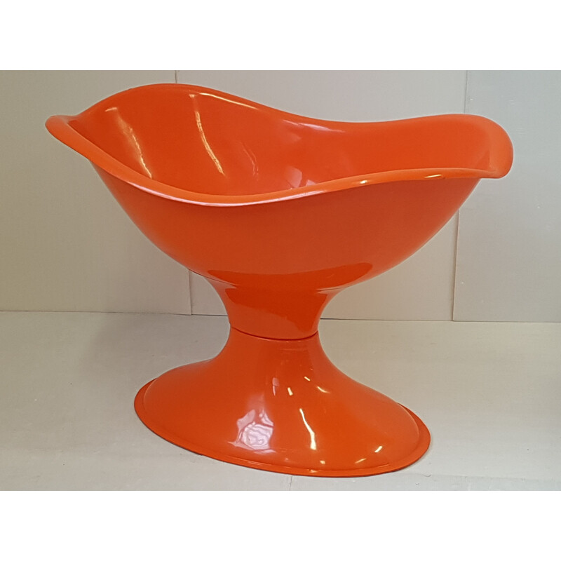 Vintage oranje plastic wieg