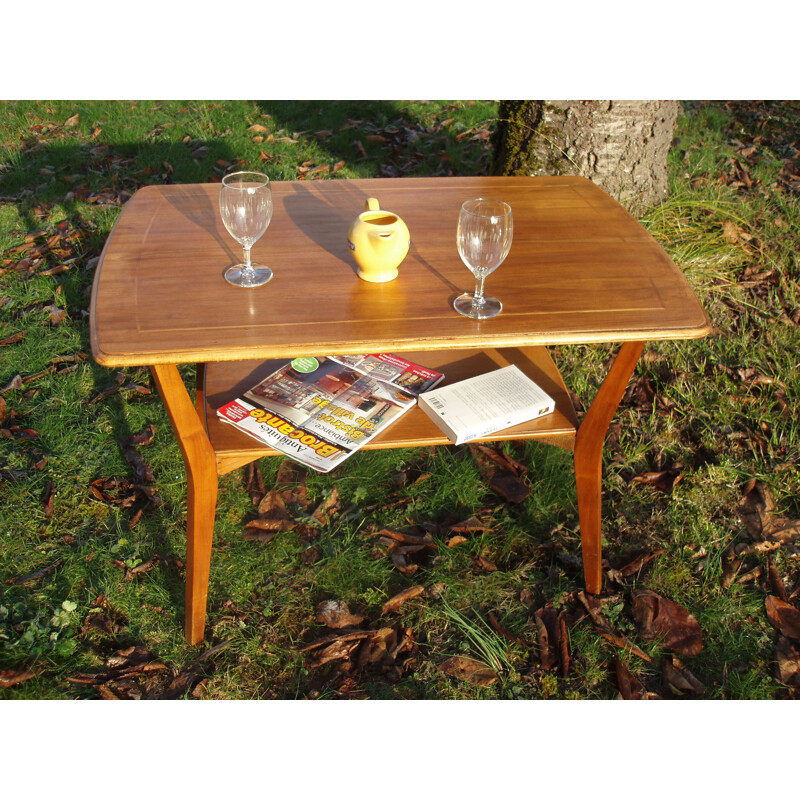 Table basse vintage double plateaux