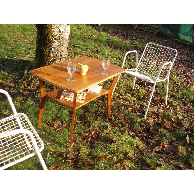 Table basse vintage double plateaux