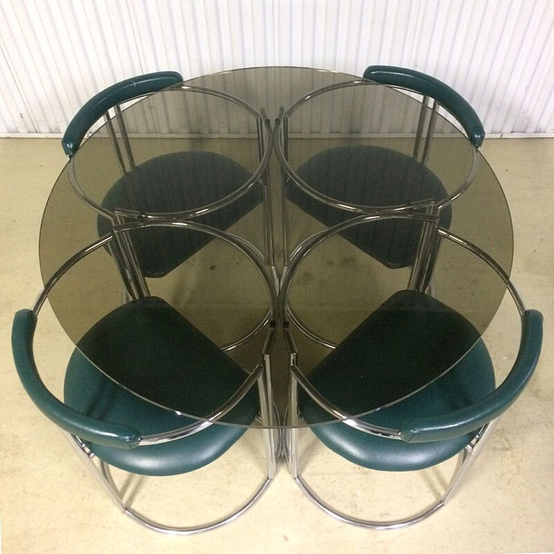 Vintage Italian dining set in chrome