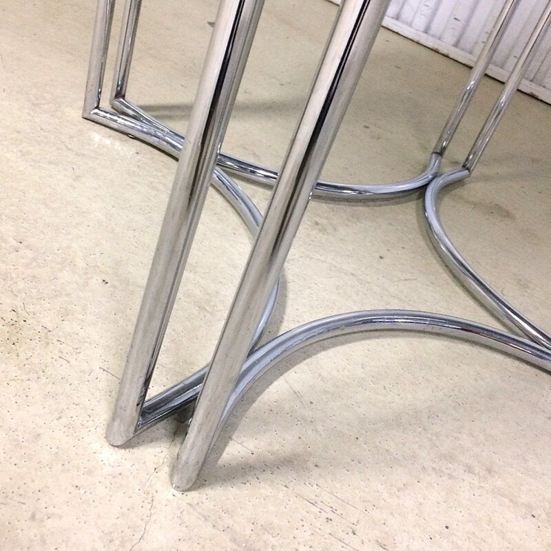 Vintage Italian dining set in chrome