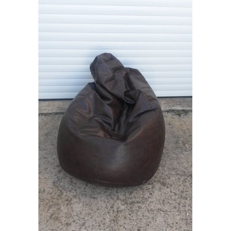 Vintage pouf "Sacco" in leatherette by Zanotta