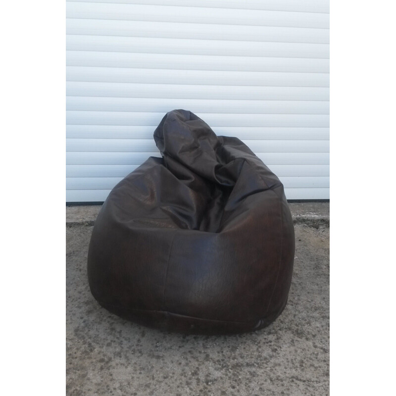 Vintage pouf "Sacco" in leatherette by Zanotta
