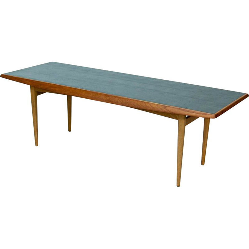 Vintage coffee table in teak with black top