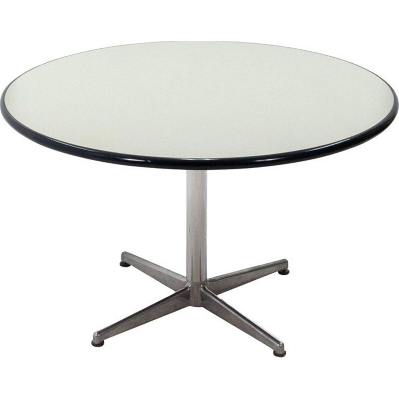 Vintage round table in aluminum by Anna Castelli