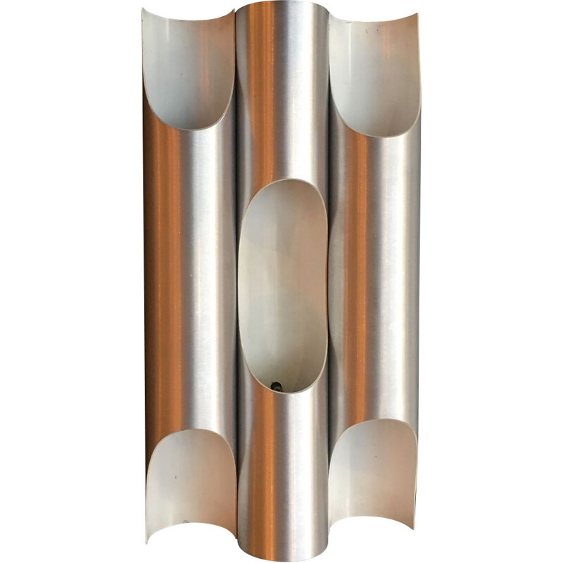 Vintage sconces in brushed aluminium by Lisa Komulainen 1970