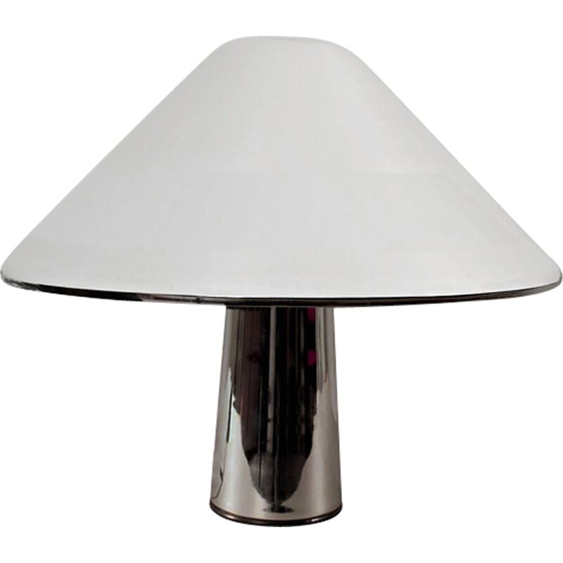 Lampe vintage Champignon pour Harvey Guzzini en métal blanc