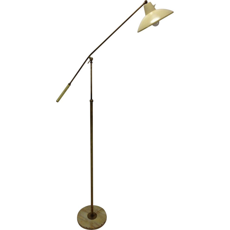 Vintage italian Stilux floor lamp in cover and marble 1950