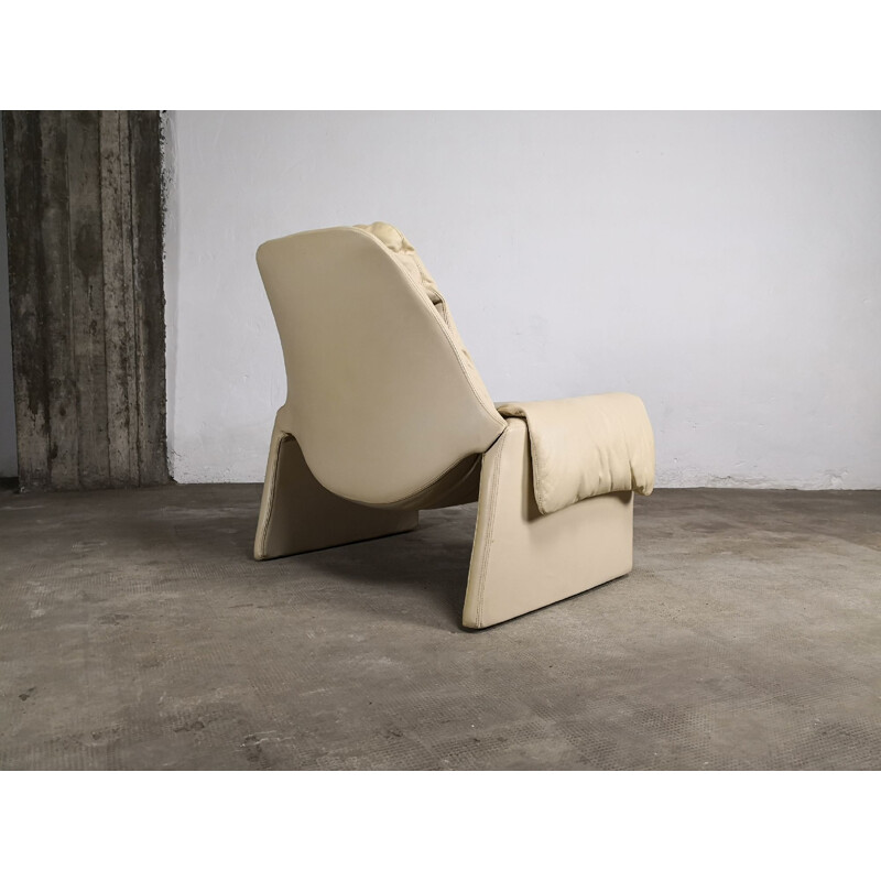 Paire de fauteuils vintage en cuir par Vittorio Introini pour Saporiti Italia