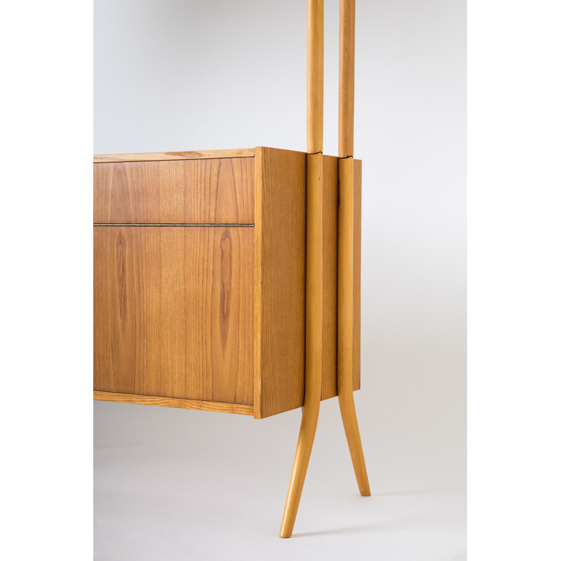 Vintage bar storage in beech wood by Frantisek Jirak