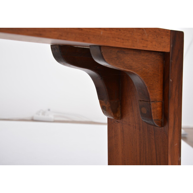 Vintage italian walnut veneered table for Bernini 1964