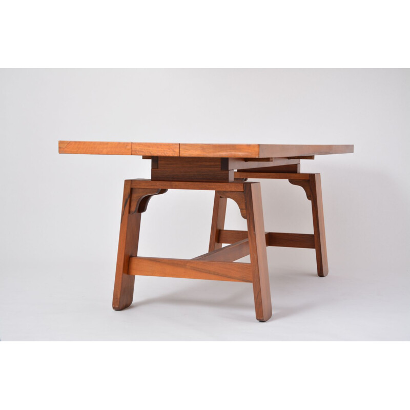 Vintage italian walnut veneered table for Bernini 1964