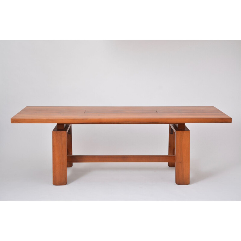 Vintage italian walnut veneered table for Bernini 1964