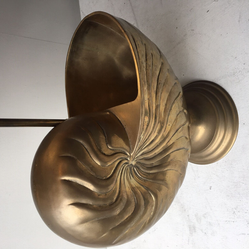 Lampe vintage française dorée en métal 1970