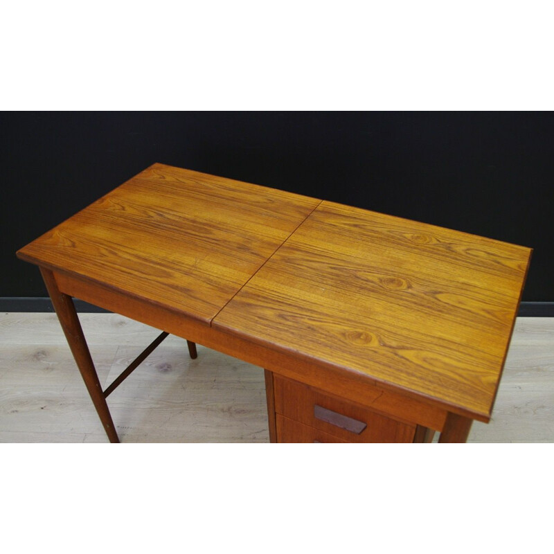 Bureau vintage scandinave en teck plaqué 1960