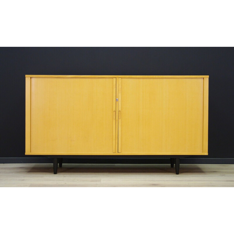 Enfilade vintage jaune en frêne design scandinave 1960