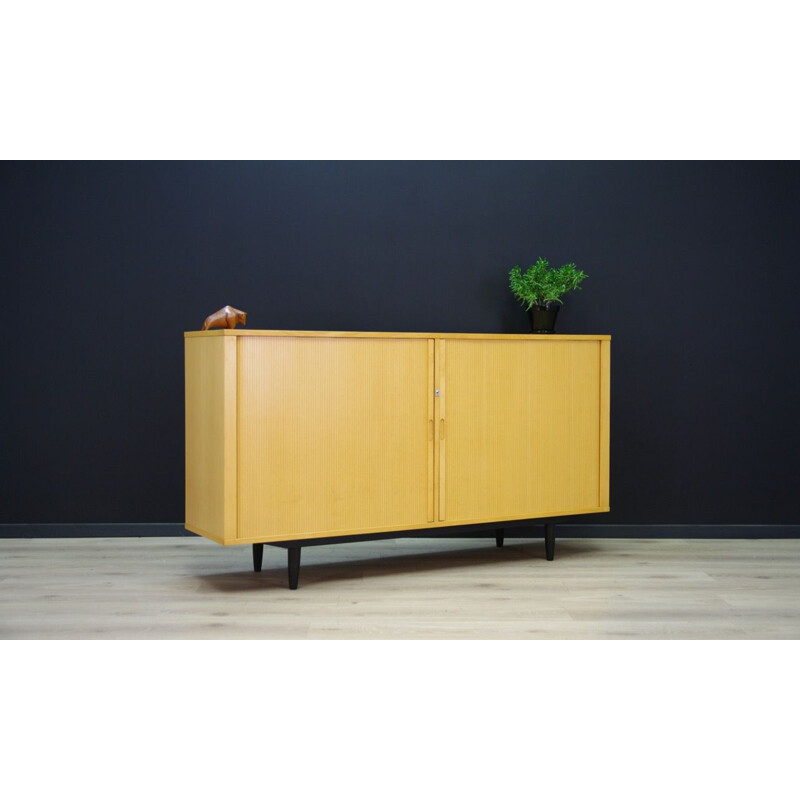 Enfilade vintage jaune en frêne design scandinave 1960