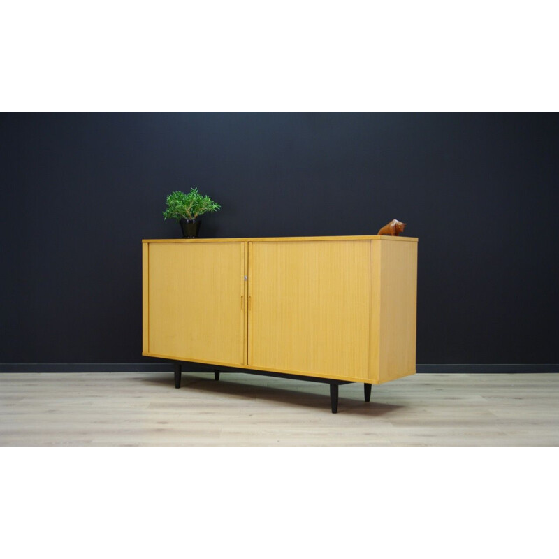 Vintage yellow ashwood sideboard with scandinavian design 1960