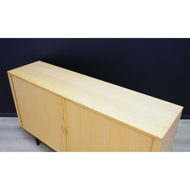 Enfilade vintage jaune en frêne design scandinave 1960