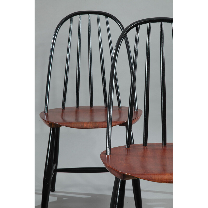 Set of 4 vintage chairs for Haga Fors in teak 1950