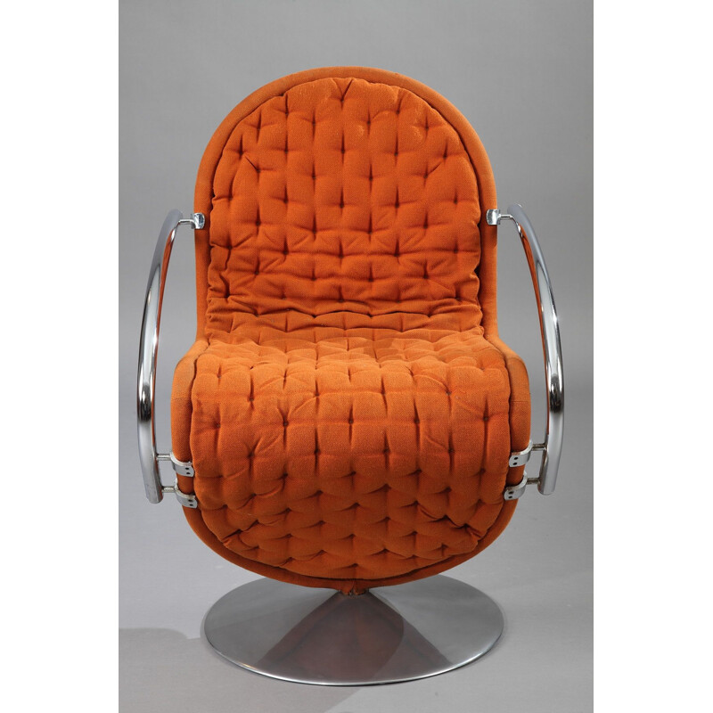 Vintage 1-2-3 System orange armchair by Verner Panton for Fritz Hansen