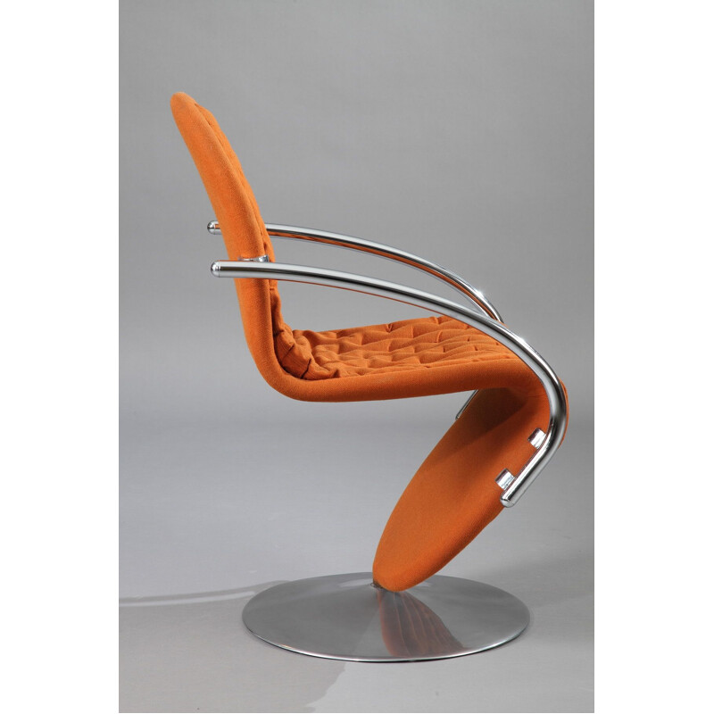 Vintage 1-2-3 System orange armchair by Verner Panton for Fritz Hansen