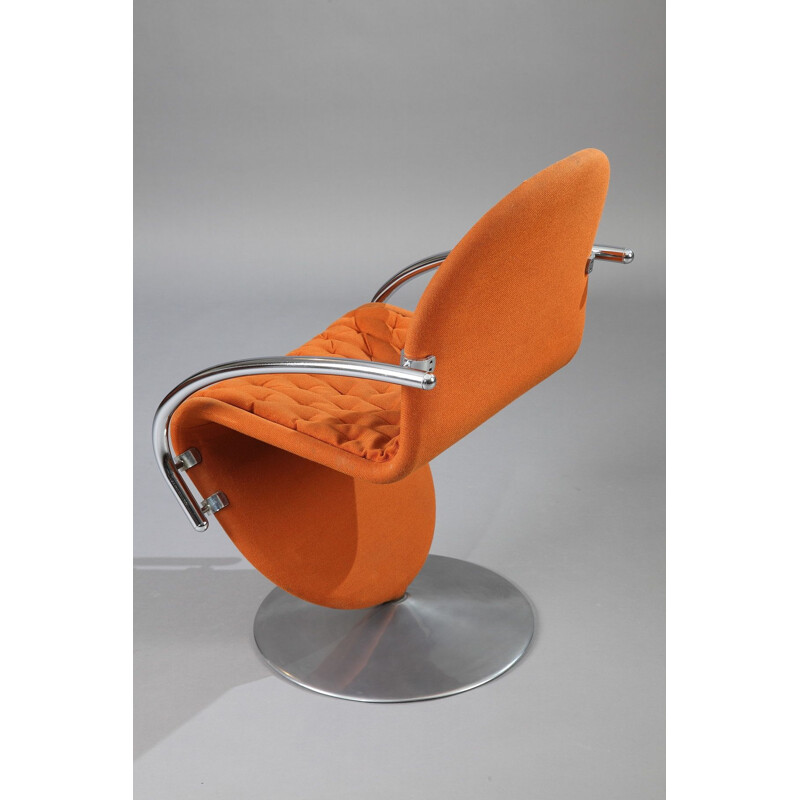Fauteuil vintage orange 1-2-3 System de Verner Panton pour Fritz Hansen