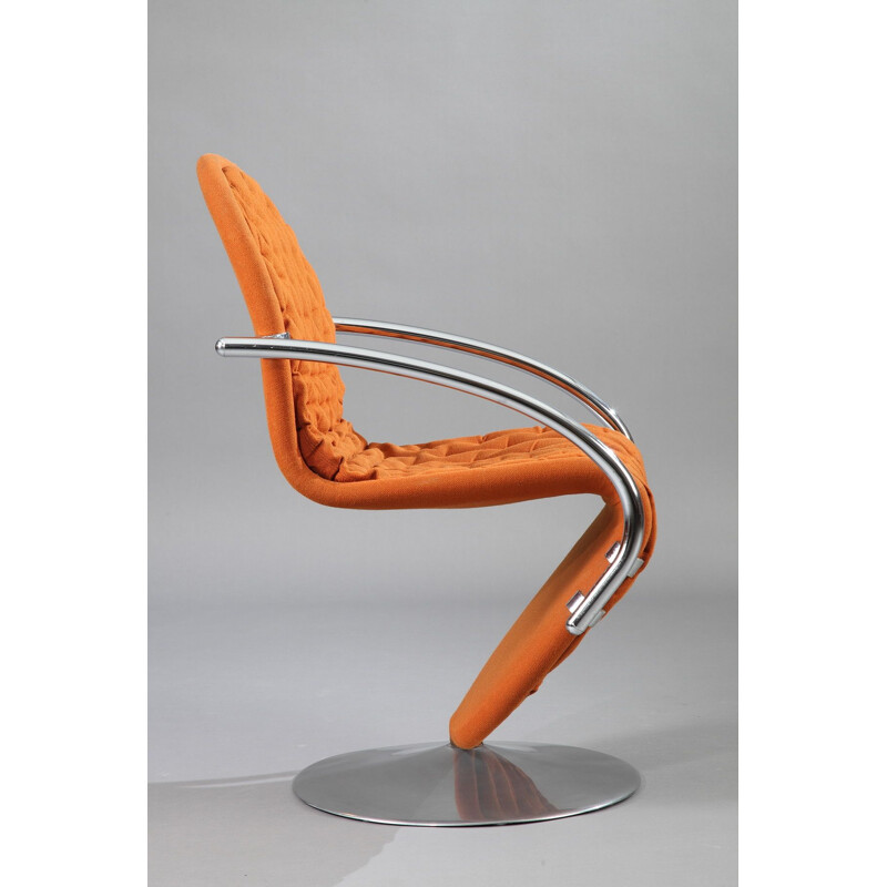 Vintage 1-2-3 System orange armchair by Verner Panton for Fritz Hansen