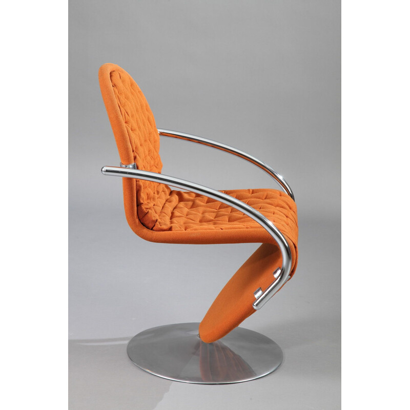 Fauteuil vintage orange 1-2-3 System de Verner Panton pour Fritz Hansen