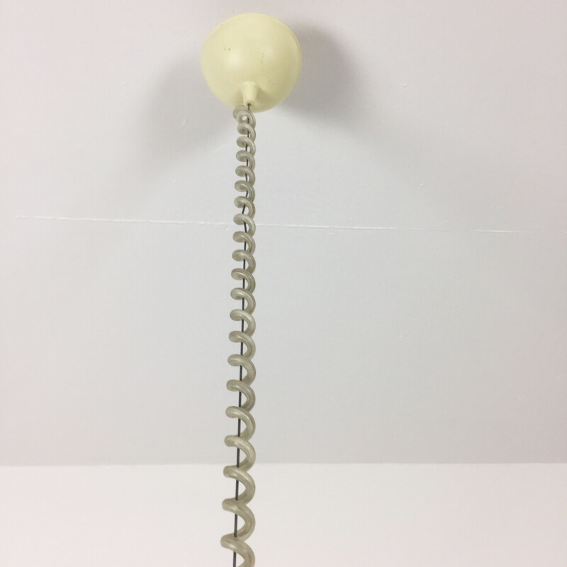 Vintage white Murano glass Cinea hanging lamp for Leucos 1970