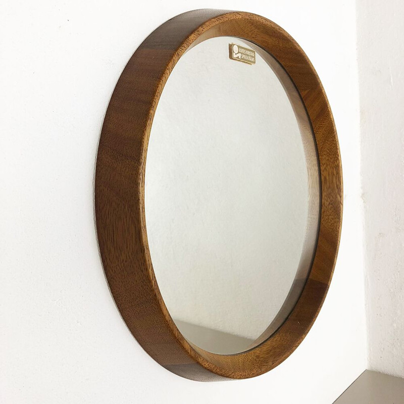 Vintage oak and glass mirror, Germany 1960