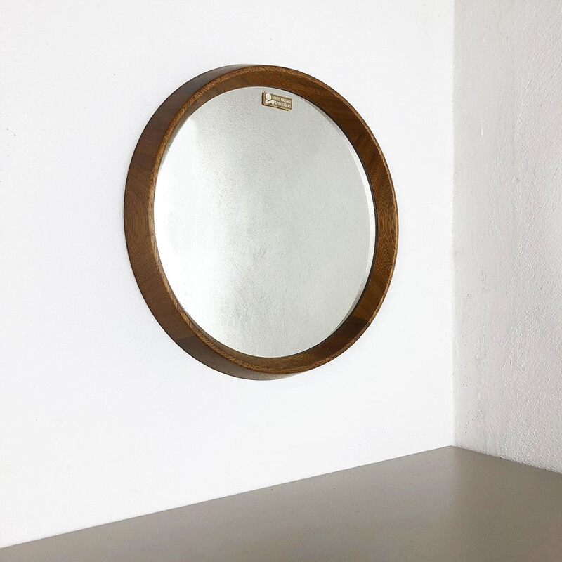 Vintage oak and glass mirror, Germany 1960