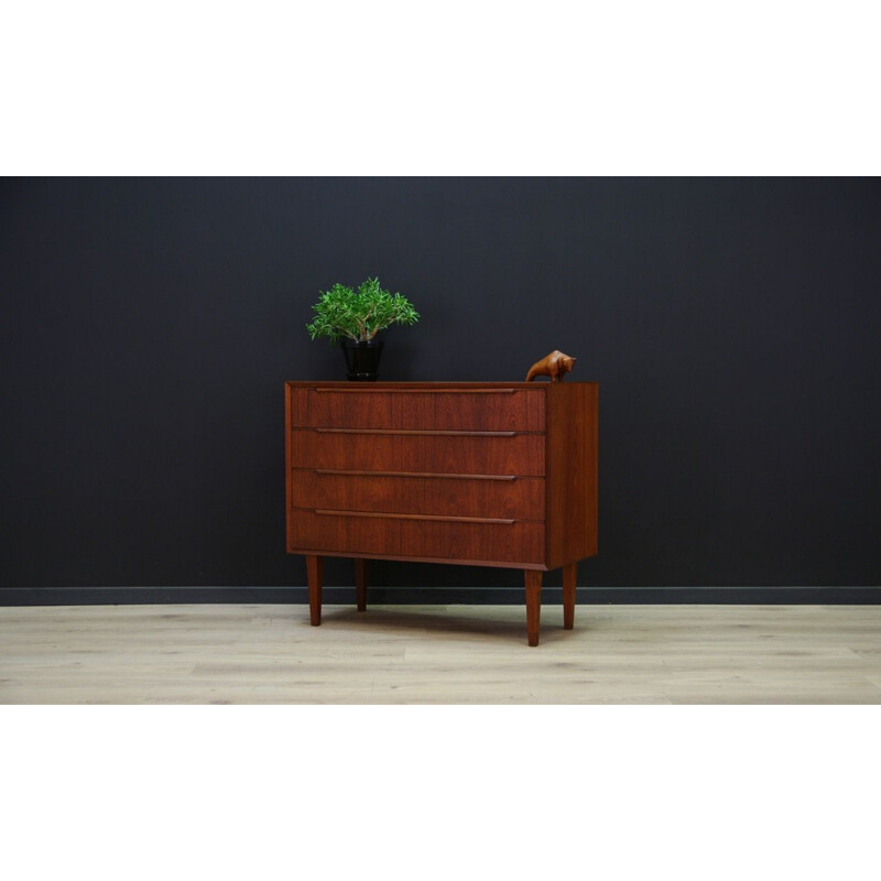 Vintage scandinavian teak chest of drawers 1960