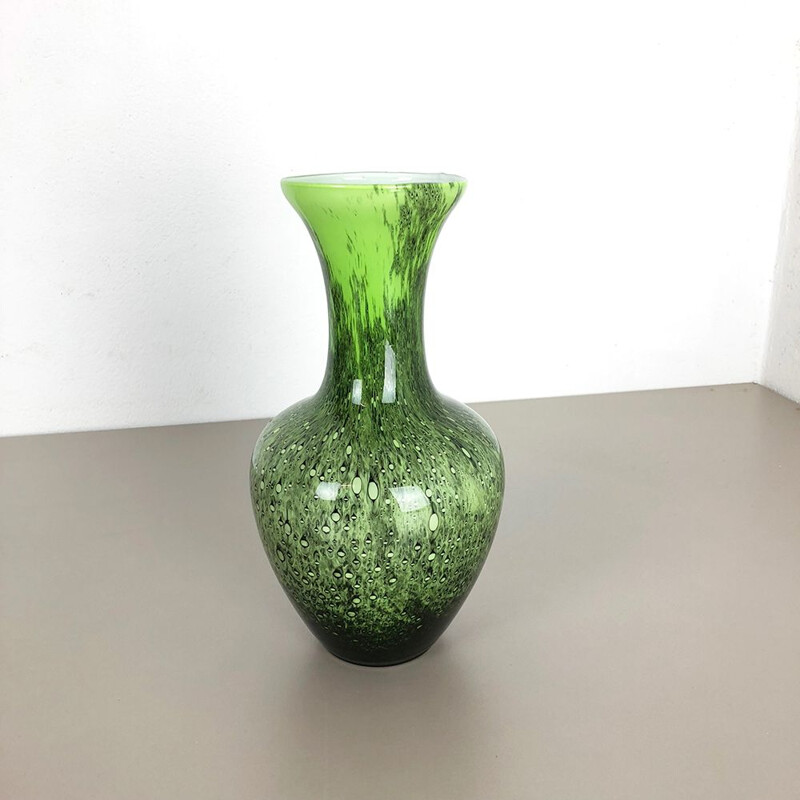 Vintage green vase by Opaline Florence from Italy 1970