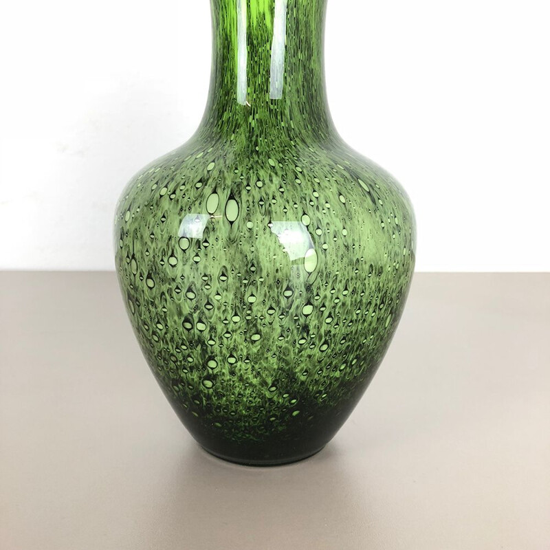 Vintage green vase by Opaline Florence from Italy 1970