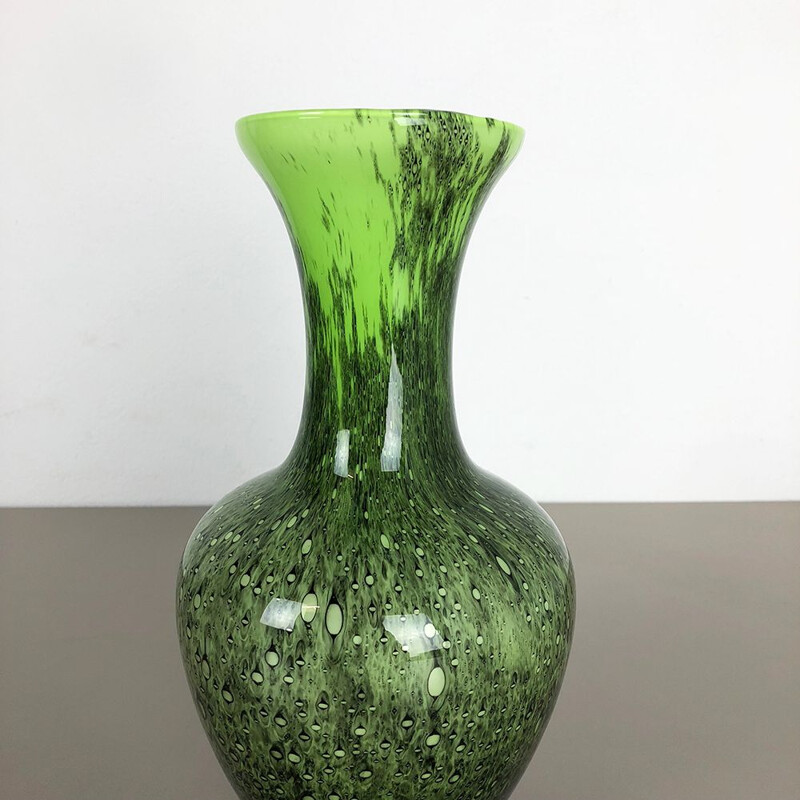Vintage green vase by Opaline Florence from Italy 1970