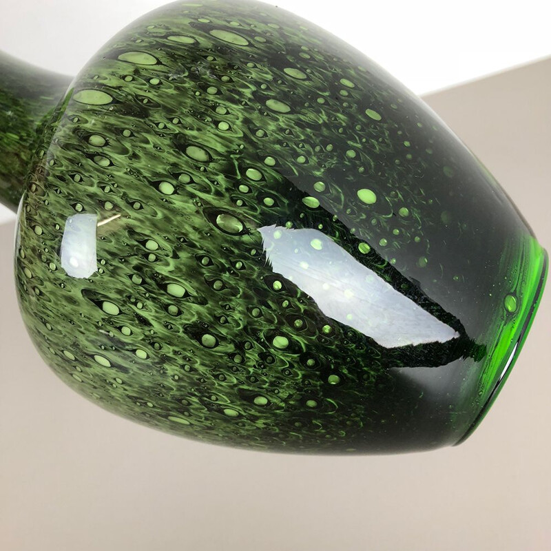 Vintage green vase by Opaline Florence from Italy 1970