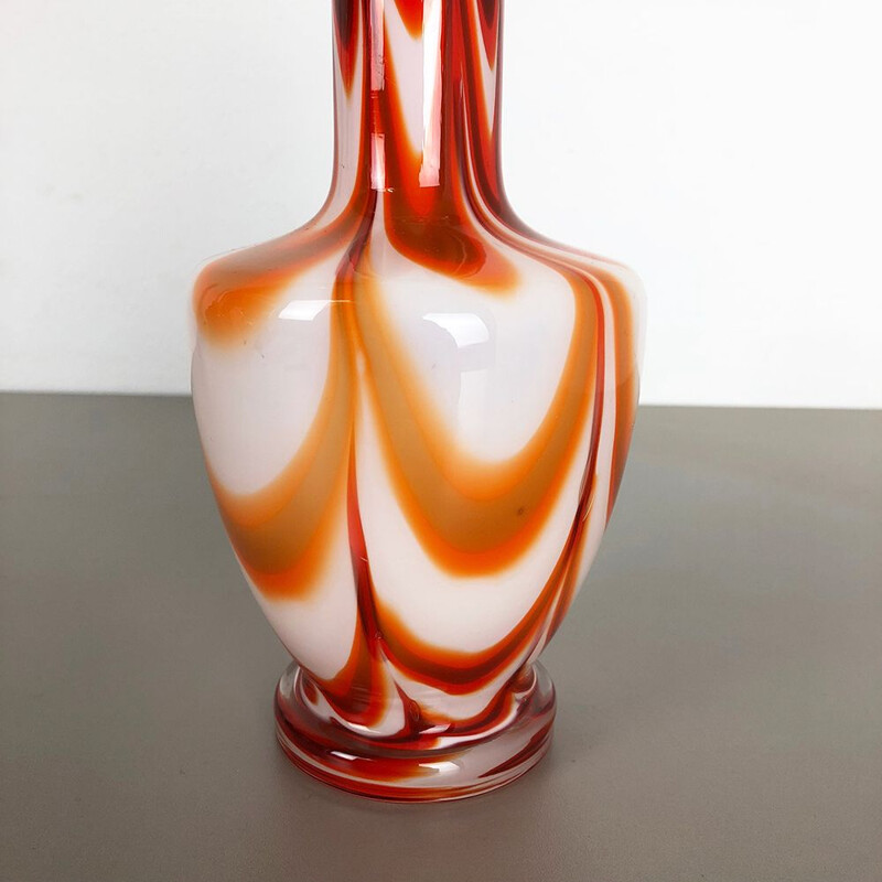 Jarrón vintage naranja de Opaline Florencia, Italia 1970