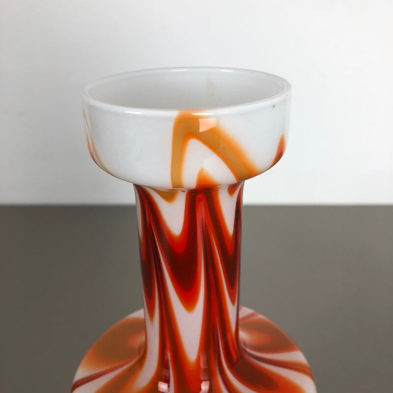 Vintage orange vase by Opaline Florence, Italy 1970