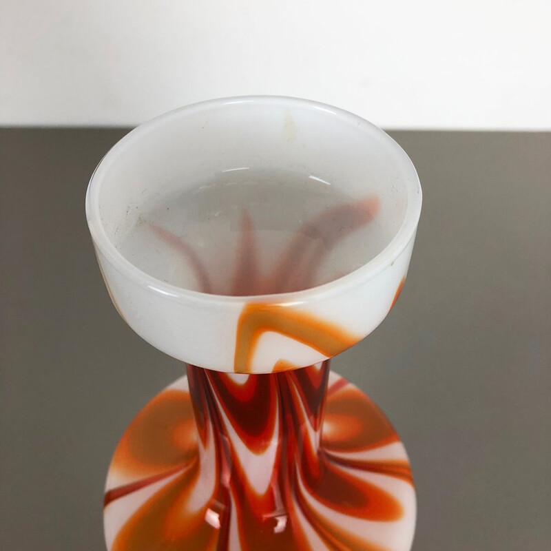 Orangefarbene Vintage-Vase von Opaline Florenz, Italien 1970