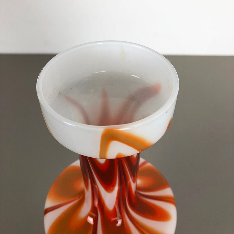 Vintage orange vase by Opaline Florence, Italy 1970