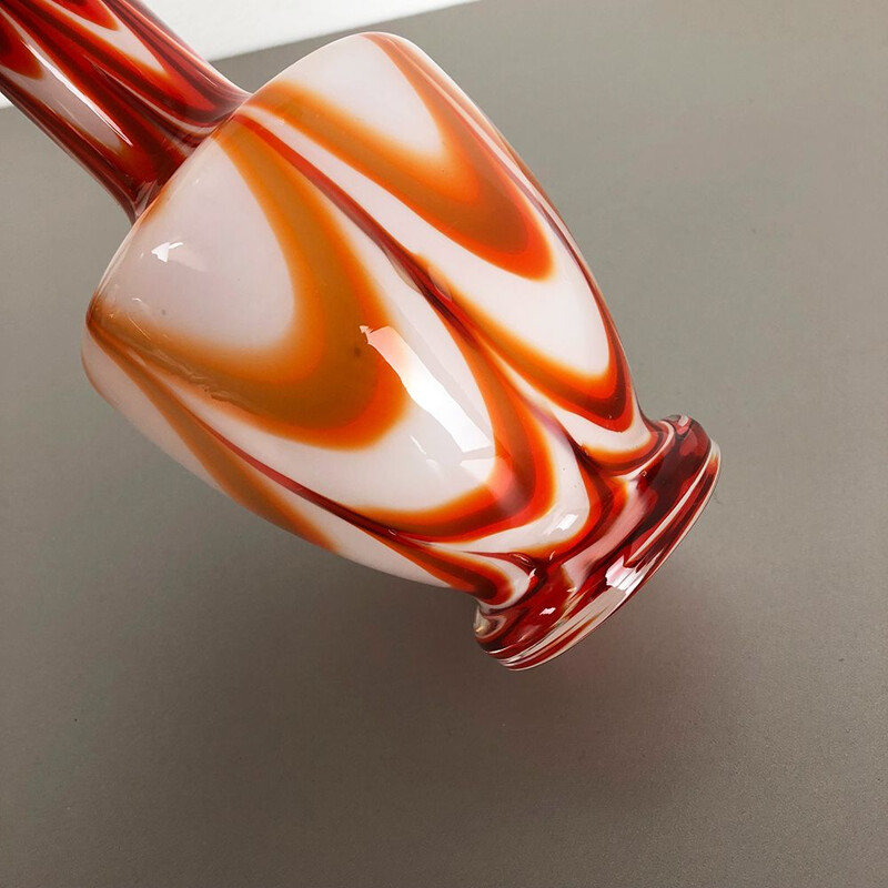 Vintage orange vase by Opaline Florence, Italy 1970