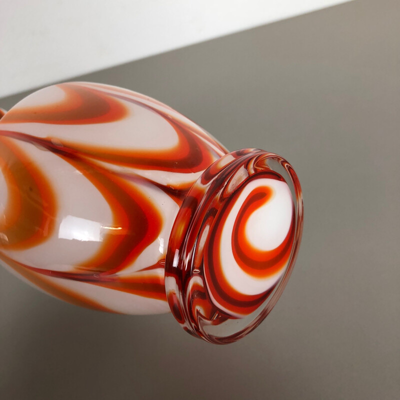 Vaso arancione vintage di Opaline Firenze, Italia 1970