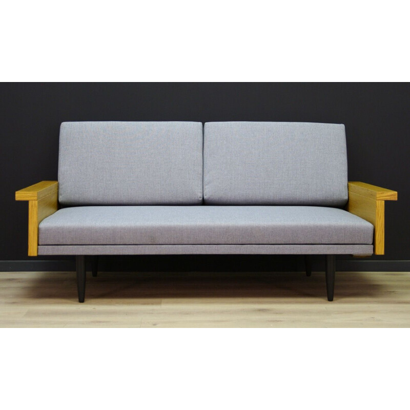 Vintage scandinavian sofa in grey fabric 1960