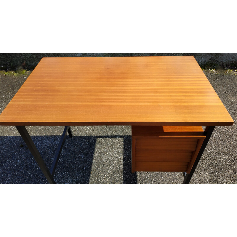 Vintage desk in wood and metal 1960s