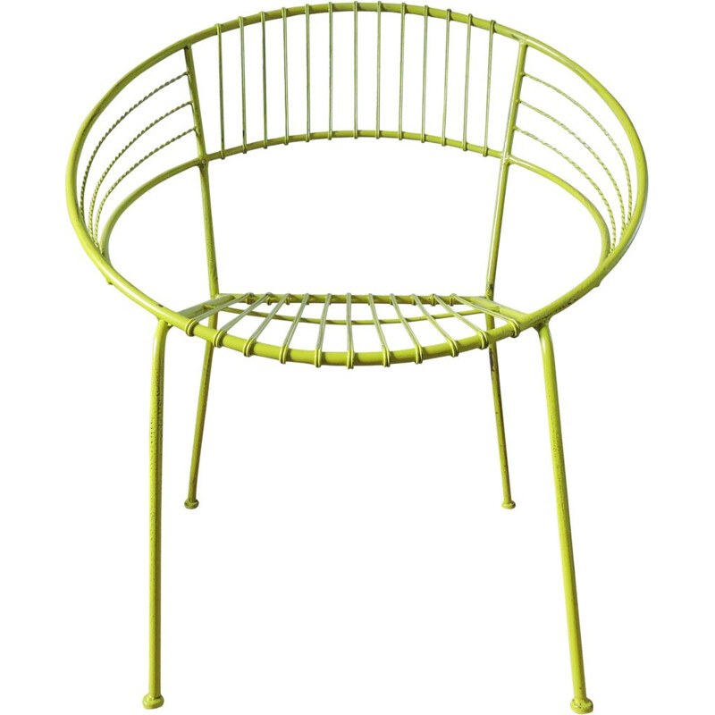 Chaise de jardin verte en métal