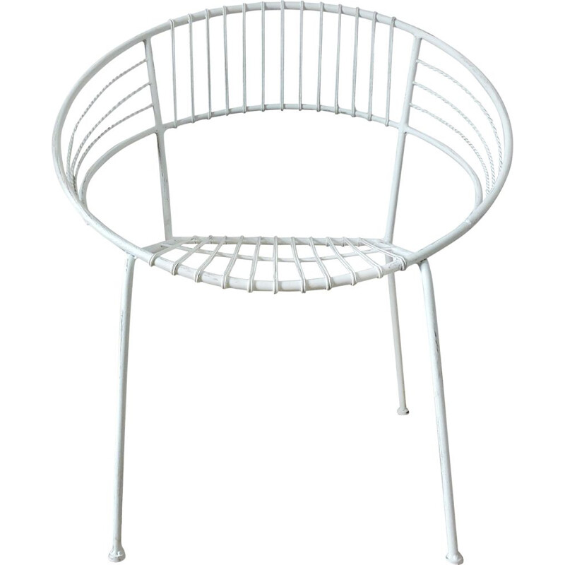 Chaise de jardin blanche en métal