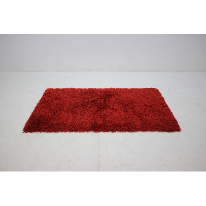 Vintage red wool rug